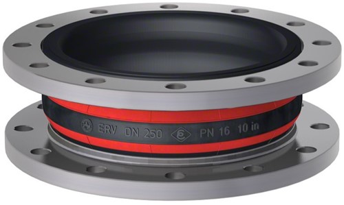 Elaflex Gummikompensatoren Typ ROTEX DN250, L=130 mm Flansche DIN PN10 Stahl verzinkt
