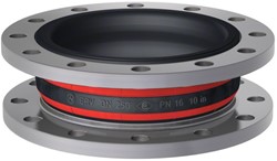 Elaflex Rubber compensator type ROTEX DN250, L=130 mm flenzen DIN PN16 verzinkt staal