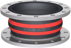 Elaflex Rubber compensator type ROTEX DN300, L=200 mm flenzen DIN PN16 verzinkt staal