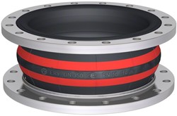 Elaflex Rubber compensator type ROTEX DN350, L=200 mm flenzen DIN PN10 verzinkt staal