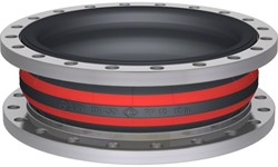 Elaflex Rubber compensator type ROTEX DN450, L=200 mm flenzen DIN PN10 verzinkt staal