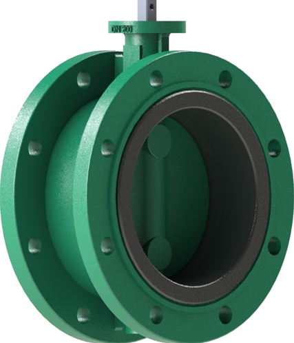 Vlinderklep dubbel geflensd DN200 PN 10, S460-DN200-GGG40-Alubronze-EPDM-G Ebora