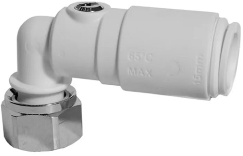 John Guest 15Mm X 1/2 Bsp Elbow Valve, 15SVBTC