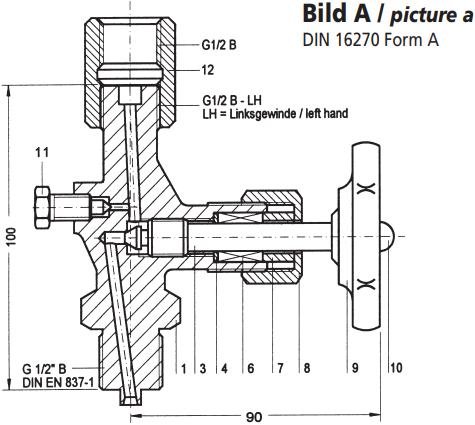 EB298106 gauge valve DIN 16270 form A-2