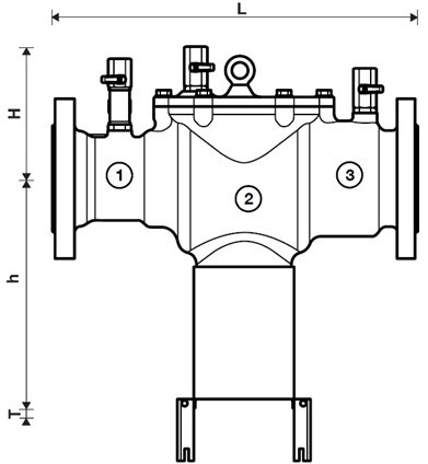 Terugstroombeveiliging type BA300 Met terugstroombeveiliging in- en uitgangzijdig, 3 kogelkranen en afblaasventiel-2