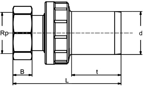 Akatherm PE100 UAM ET elek.las adapter ms bn.dr. 2-dlg d25x¾'' SDR11, 616654-2