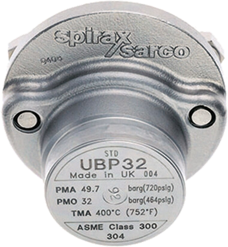 Spirax Sarco Thermostatische condenspot UBP32, UV aansluiting, PN50, 1.4308 Capsule STD, ca.6K Onderkoeling, 1251000300