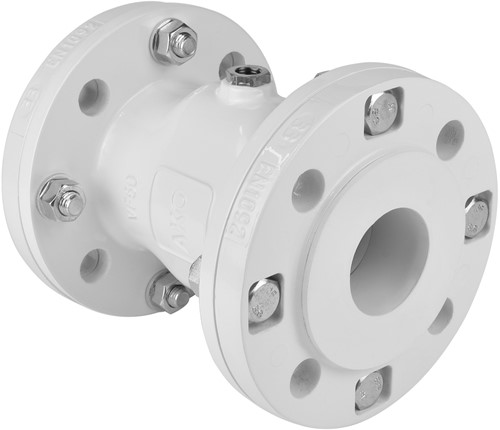 AKO Armaturen Air operated pinch valve VF, Flange (DIN) Aluminium/Nitrile (food, pale) DN 50, VF050.07LW.337LW.30LA