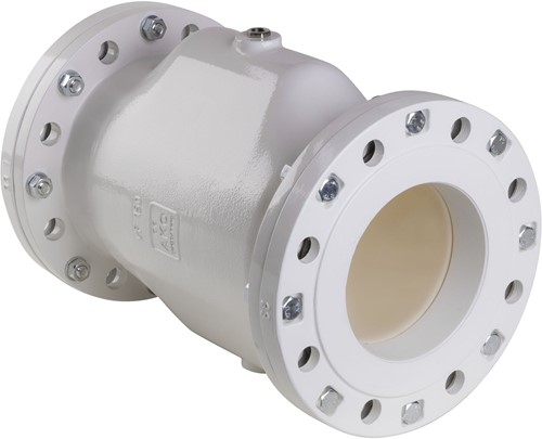 AKO Armaturen Air operated pinch valve VF, Flange (DIN) Aluminium/Nitrile (food, pale) DN 150, VF150.07LW.33.30LA
