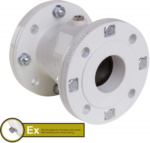 AKO Armaturen Air operated pinch valve VF, Flange (DIN) Aluminium/Natural rubber (cond., silicone-free) DN 65, VFX065.03SFLF.31.30LA