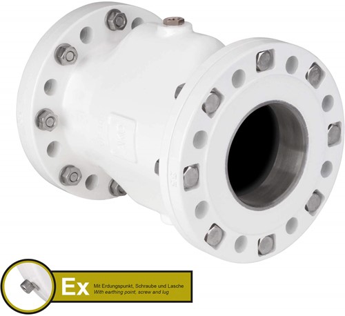 AKO Armaturen Air operated pinch valve VF, Flange (DIN) Aluminium/Natural rubber (cond., silicone-free) DN 100, VFX100.03SFLF.35.30LA