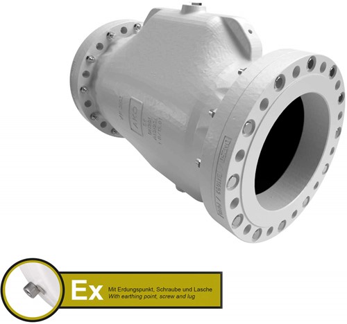 AKO Armaturen Air operated pinch valve VF, Flange (DIN) Aluminium/Natural rubber (cond.) DN 250, VFX250.03LF.33.30LAD
