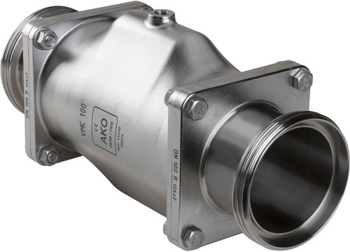 AKO Armaturen Lucht bediende slangafsluiter VMC, draadeind (DIN) RVS 1.4408/Siliconen DN 100, VMC100.06.50M.50
