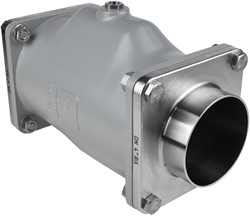 AKO Armaturen Air operated pinch valve VMC, Weld-on ends (ASTM) Aluminium/Hypalon DN 100, VMC100.08X.50RA.30LX