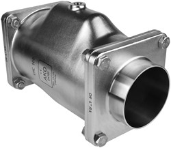 AKO Armaturen Air operated pinch valve VMC, Weld-on ends (ASTM) Stainless steel 1.4408/Natural rubber DN 100, VMC100.03XSF.50RA.50