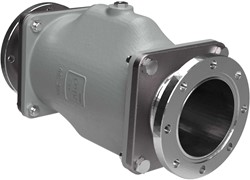 AKO Armaturen Lucht bediende slangafsluiter VMC, Hyg. Flens (DIN) Aluminium/Natuurlijk rubber (food, bleek) DN 100, VMC100.02X.50RF.30LX