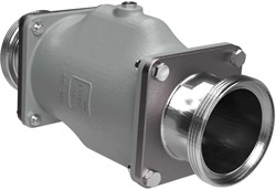 AKO Armaturen Lucht bediende slangafsluiter VMC, Hyg. draadeind (DIN) Aluminium/Neopreen DN 100, VMC100.01X.50RM.30LX