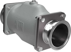 AKO Armaturen Pneumatisches Quetschventil VMC, Hyg. Klemmstutzen (DIN) Aluminium/Nitrile (lebensmittel, bleich) DN 100, VMC100.07LW.50RT.30LX