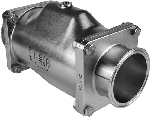 AKO Armaturen Air operated pinch valve VMC, Tri-clamp (DIN, row C) Stainless steel 1.4408/Natural rubber DN 100, VMC100.03X.50TA.50