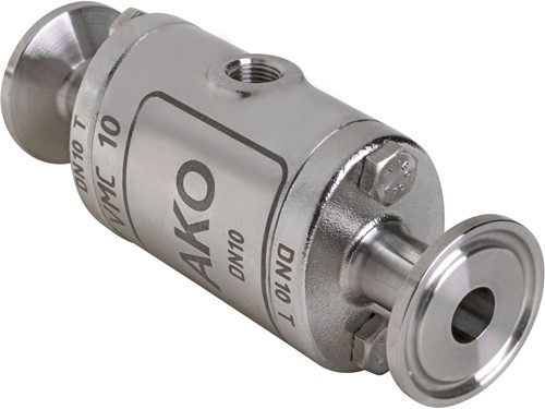 AKO Armaturen Air operated pinch valve VMC, Tri-clamp (DIN, row A) Stainless steel 1.4408/Nitrile DN 10, VMC10.07XK.50T.50