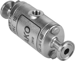 AKO Armaturen Air operated pinch valve VMC, Tri-clamp (DIN, row C) Stainless steel 1.4408/Neoprene DN 10, VMC10.01XK.50TA.50