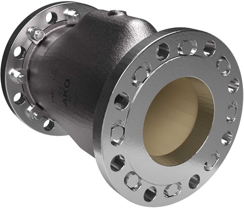 AKO Armaturen Air operated pinch valve VMC, Flange (ANSI) Stainless steel 1.4408/Natural rubber (food, pale) DN 125, VMC125.02X.50FA.50