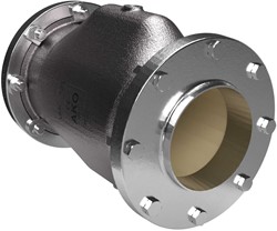 AKO Armaturen Air operated pinch valve VMC, Weld-on ends (DIN) Stainless steel 1.4408/Nitrile (food, pale) DN 125, VMC125.07LW.50R.50