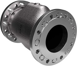 AKO Armaturen Air operated pinch valve VMC, Flange (DIN) Stainless steel 1.4408/EPDM DN 125, VMC125.04HTEC.50F.50
