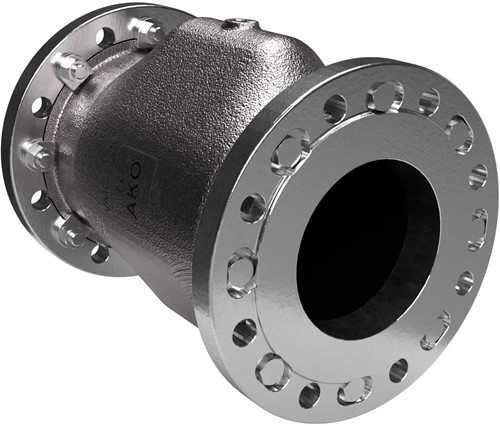 AKO Armaturen Air operated pinch valve VMC, Flange (DIN) Stainless steel 1.4408/Hypalon DN 125, VMC125.08X.50F.50