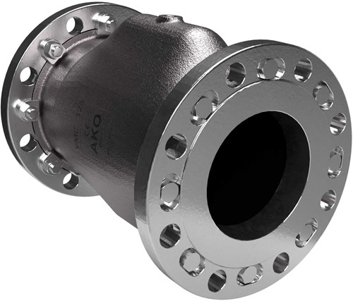 AKO Armaturen Air operated pinch valve VMC, Flange (ANSI) Stainless steel 1.4408/Natural rubber (food) DN 125, VMC125.02LS.50FA.50