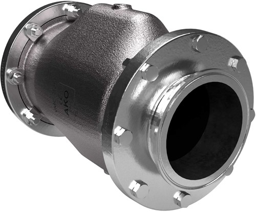 AKO Armaturen Lucht bediende slangafsluiter VMC, Tri-clamp (DIN, row A) RVS 1.4408/Natuurlijk rubber (high temp.) DN 125, VMC125.03H.50T.50