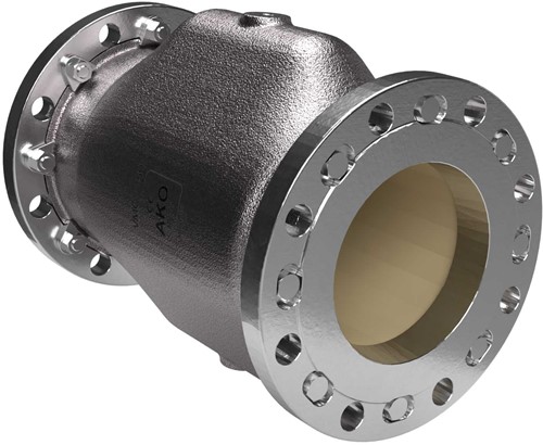 AKO Armaturen Air operated pinch valve VMC, Flange (ANSI) Stainless steel 1.4408/Nitrile (food, pale) DN 150, VMC150.07LW.50FA.50