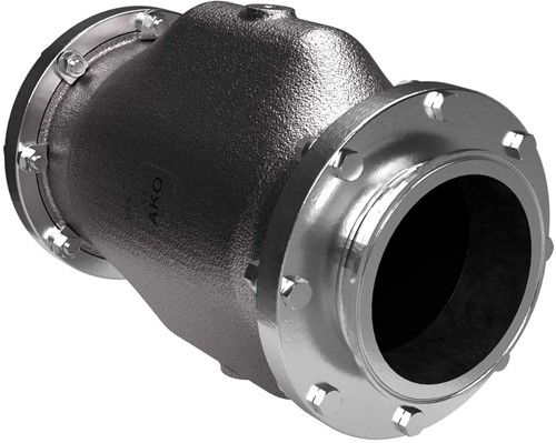 AKO Armaturen Pneumatisches Quetschventil VMC, Klemmstutzen (DIN, row A) Edelstahl 1.4408/Nitrile DN 150, VMC150.07X.50T.50