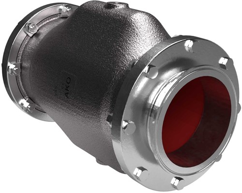 AKO Armaturen Air operated pinch valve VMC, Tri-clamp (DIN, row A) Stainless steel 1.4408/Silicone DN 150, VMC150.06.50T.50