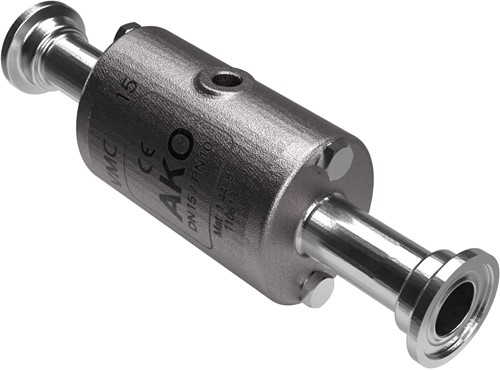 AKO Armaturen Pneumatisches Quetschventil VMC, Hyg. Klemmstutzen (DIN) Edelstahl 1.4408/Viton DN 15, VMC15.05K.50RT.50