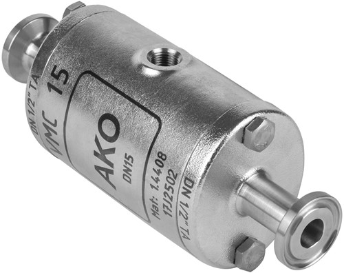 AKO Armaturen Lucht bediende slangafsluiter VMC, Tri-clamp (DIN, row C) RVS 1.4408/Natuurlijk rubber DN 15, VMC15.03XKSF.50TA.50