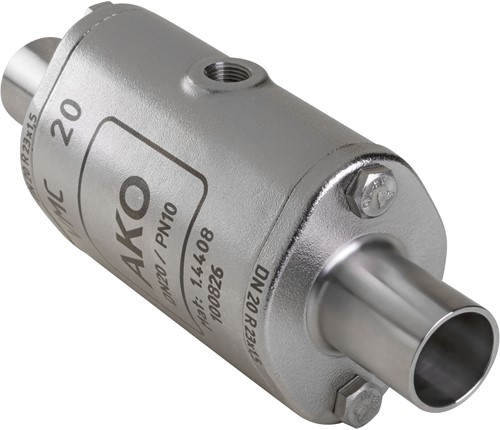 AKO Armaturen Air operated pinch valve VMC, Weld-on ends (DIN) Stainless steel 1.4408/Natural rubber DN 20, VMC20.03XKSF.50R.50