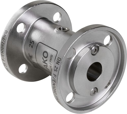 AKO Armaturen Air operated pinch valve VMC, Flange (DIN) Stainless steel 1.4408/Hypalon DN 25, VMC25.08XK.50F.50