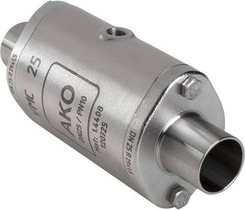 AKO Armaturen Pneumatisches Quetschventil VMC, Anschweienden (DIN) Edelstahl 1.4408/Natrlich gummi (lebensmittel) DN 25, VMC25.02LSK.50R.50
