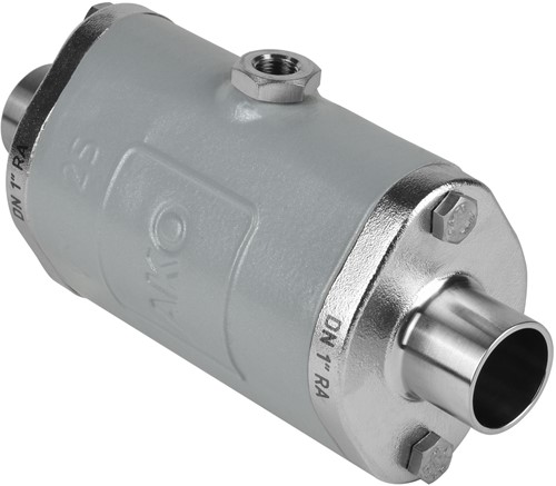 AKO Armaturen Pneumatisches Quetschventil VMC, Anschweienden (ASTM) Aluminium/Viton DN 25, VMC25.05K.50RA.30LX