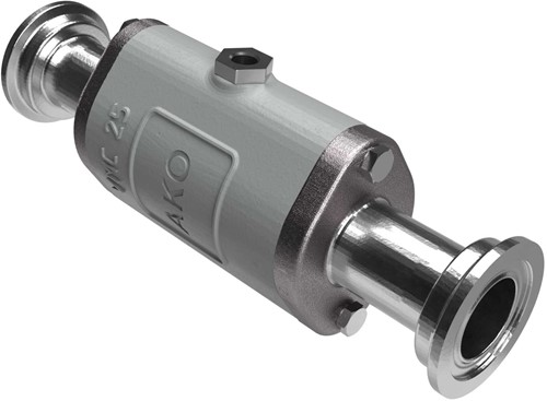 AKO Armaturen Lucht bediende slangafsluiter VMC, Hyg. tri-clamp (DIN) Aluminium/EPDM DN 25, VMC25.04HTECK.50RT.30LX