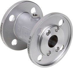 AKO Armaturen Pneumatisches Quetschventil VMC, Flansch (DIN) Aluminium/Nitrile (lebensmittel, bleich) DN 32, VMC32.07LW.50F.30LX