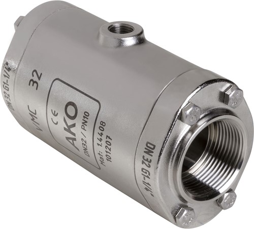 AKO Armaturen Lucht bediende slangafsluiter VMC, binnendraad (DIN) RVS 1.4408/Siliconen DN 32, VMC32.06.50G.50