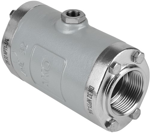 AKO Armaturen Air operated pinch valve VMC, Internal thread (ANSI / ASME) Aluminium/Natural rubber (food, pale) DN 32, VMC32.02X.50N.30LX