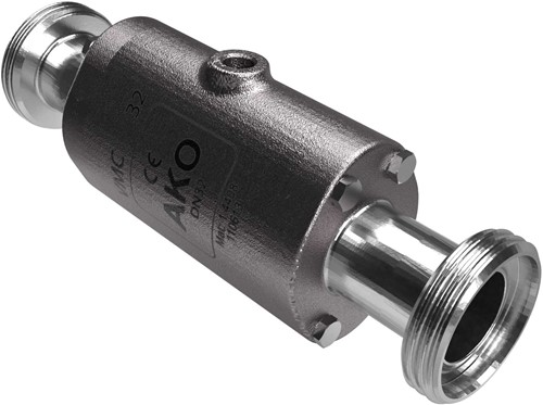 AKO Armaturen Air operated pinch valve VMC, Hyg. threaded spigot (DIN) Stainless steel 1.4408/Silicone DN 32, VMC32.06.50RM.50