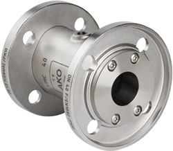AKO Armaturen Air operated pinch valve VMC, Flange (DIN) Stainless steel 1.4408/Natural rubber DN 40, VMC40.03X.50F.50