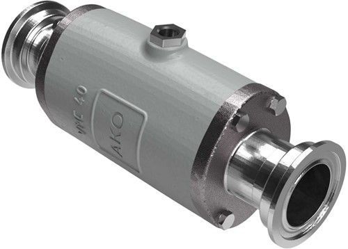 AKO Armaturen Pneumatisches Quetschventil VMC, Hyg. Klemmstutzen (DIN) Aluminium/Natrlich gummi (lebensmittel) DN 40, VMC40.02LS.50RT.30LX