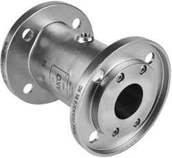 AKO Armaturen Air operated pinch valve VMC, Flange (DIN) Stainless steel 1.4408/Natural rubber DN 50, VMC50.03XSF.50F.50