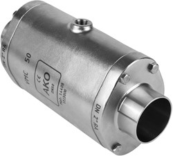 AKO Armaturen Air operated pinch valve VMC, Weld-on ends (ASTM) Stainless steel 1.4408/Nitrile (food) DN 50, VMC50.07LS.50RA.50