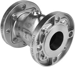 AKO Armaturen Pneumatisches Quetschventil VMC, Flansch (ANSI) Edelstahl 1.4408/Nitrile (lebensmittel) DN 65, VMC65.07LS.50FA.50